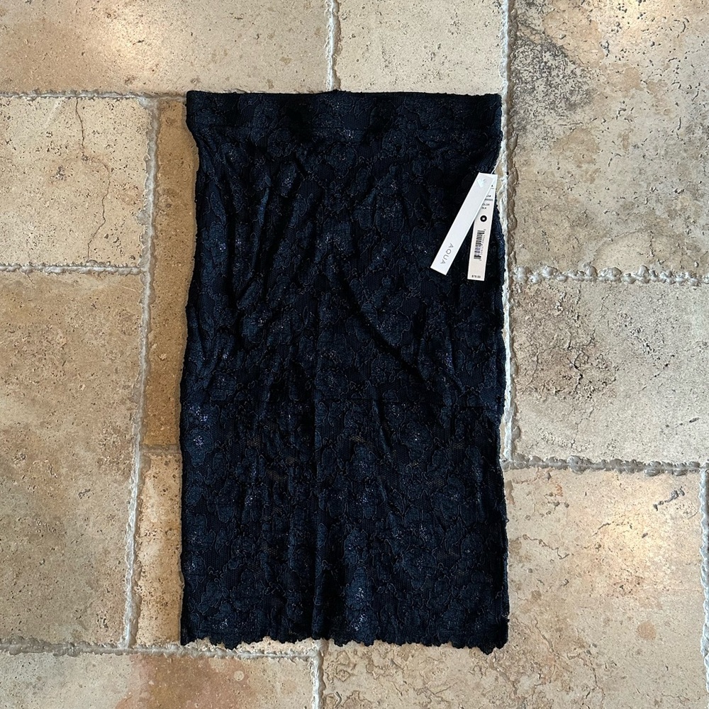 Black Lace Pencil Skirt with Tags